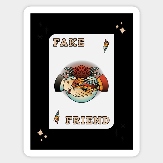 Fake Friends Tattoo Design Sticker by Tip Top Tee's